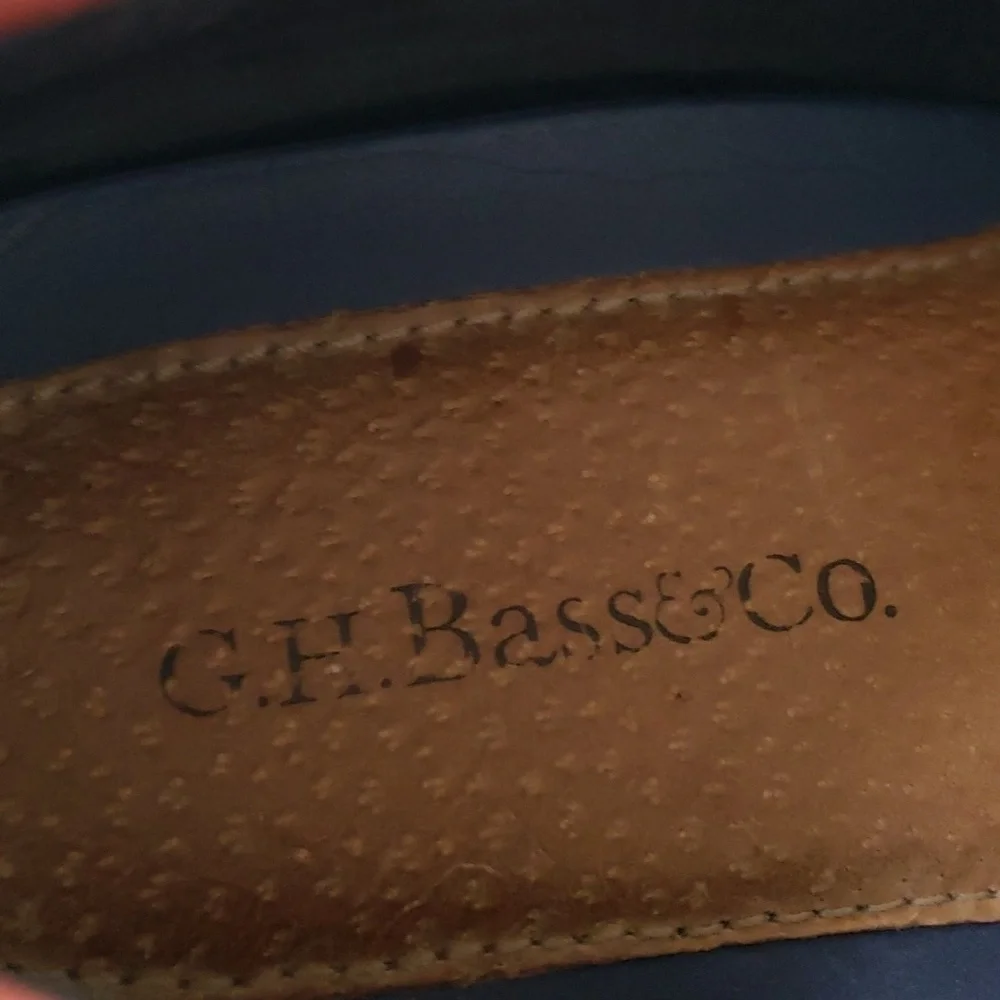 G.H. Bass & Co. Montauk Mens Charcoal/Rust/Tan Leather Boat Shoes, US 9.5 M